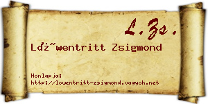 Löwentritt Zsigmond névjegykártya